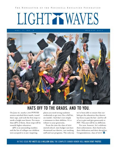 HATS OFF TO THE GRADS. AND TO yOU. - Peninsula Education ...