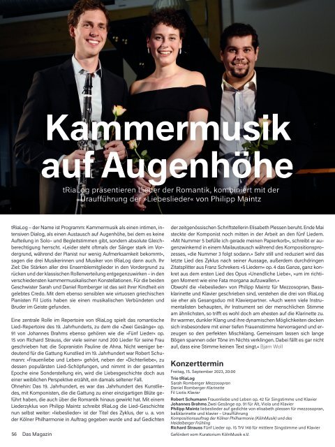 Das Magazin der Kölner Philharmonie NR. 4 / 2023