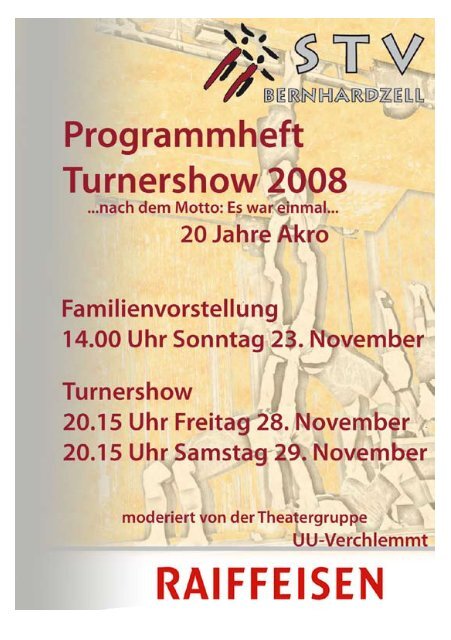 Turnershow Programm 2008 - STV Bernhardzell