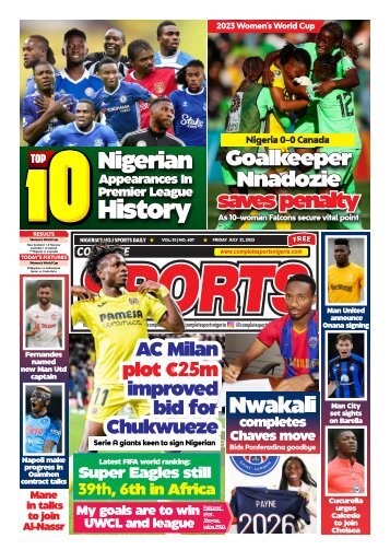 COMPLETE SPORTS - FRIDAY, JULY 21, 2023