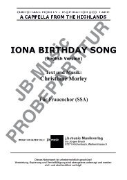Iona Birthday Song (English Version) für Frauenchor SSA, Männerchor TTB o. TTBB und Gemischter Chor SAM o. SATB