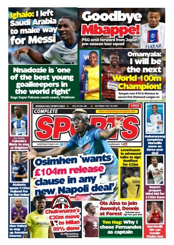 COMPLETE SPORTS - SATURDAY, JULY 22, 2023