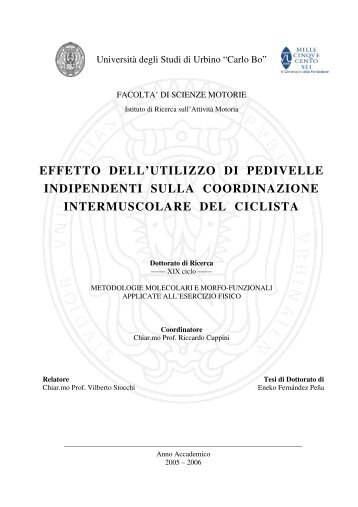 effetto dell'utilizzo di pedivelle indipendenti sulla ... - APLab