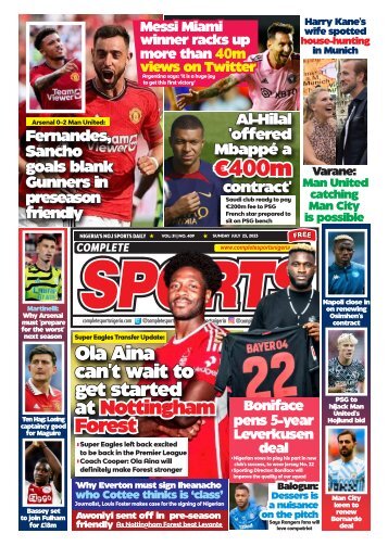 COMPLETE SPORTS - SUNDAY, JULY 23, 2023