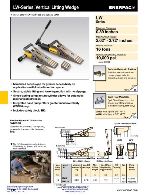 Enerpac Industrial Tools - Catalog English - Schalcher Engineering GmbH