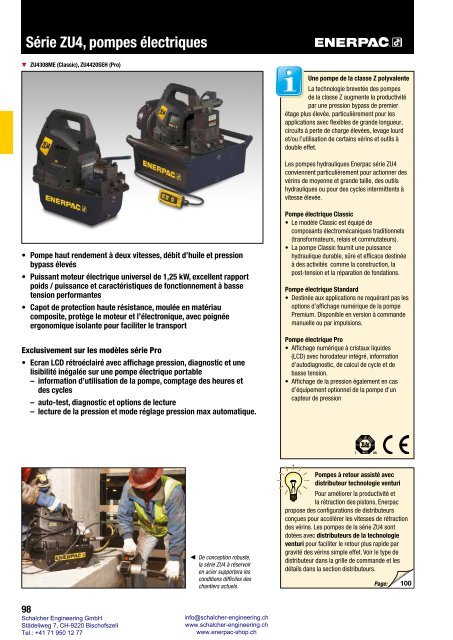 Enerpac Outillages Industriels - Catalogue Français - Schalcher Engineering GmbH