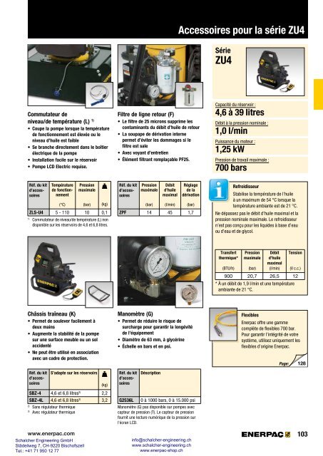 Enerpac Outillages Industriels - Catalogue Français - Schalcher Engineering GmbH