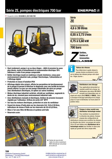 Enerpac Outillages Industriels - Catalogue Français - Schalcher Engineering GmbH