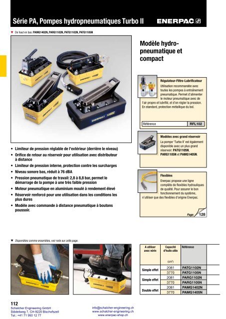 Enerpac Outillages Industriels - Catalogue Français - Schalcher Engineering GmbH