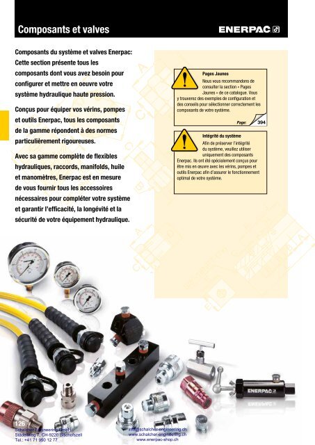 Enerpac Outillages Industriels - Catalogue Français - Schalcher Engineering GmbH