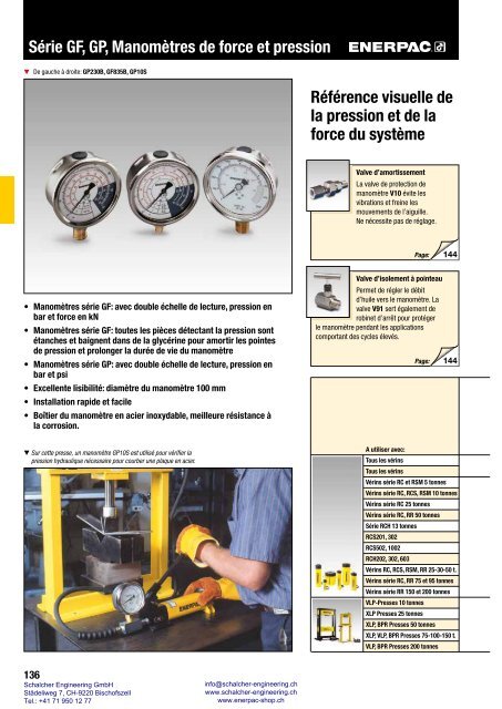 Enerpac Outillages Industriels - Catalogue Français - Schalcher Engineering GmbH