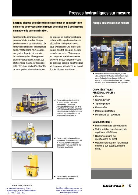 Enerpac Outillages Industriels - Catalogue Français - Schalcher Engineering GmbH