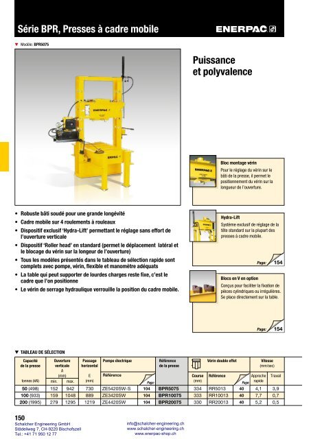 Enerpac Outillages Industriels - Catalogue Français - Schalcher Engineering GmbH