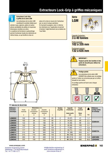 Enerpac Outillages Industriels - Catalogue Français - Schalcher Engineering GmbH