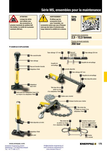 Enerpac Outillages Industriels - Catalogue Français - Schalcher Engineering GmbH