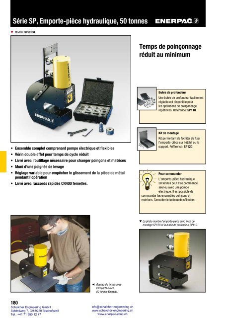 Enerpac Outillages Industriels - Catalogue Français - Schalcher Engineering GmbH