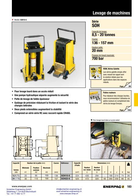 Enerpac Outillages Industriels - Catalogue Français - Schalcher Engineering GmbH