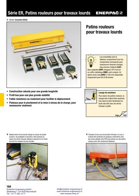 Enerpac Outillages Industriels - Catalogue Français - Schalcher Engineering GmbH