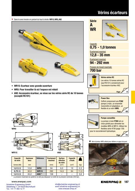 Enerpac Outillages Industriels - Catalogue Français - Schalcher Engineering GmbH