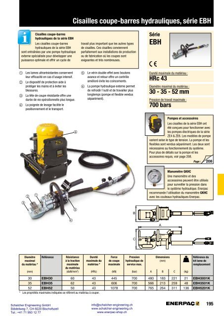 Enerpac Outillages Industriels - Catalogue Français - Schalcher Engineering GmbH