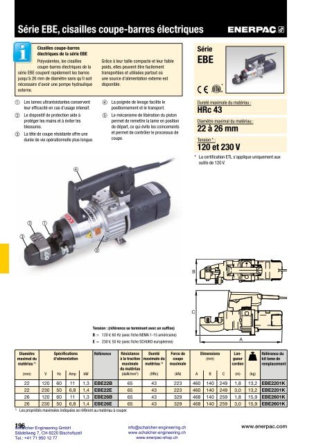 Enerpac Outillages Industriels - Catalogue Français - Schalcher Engineering GmbH