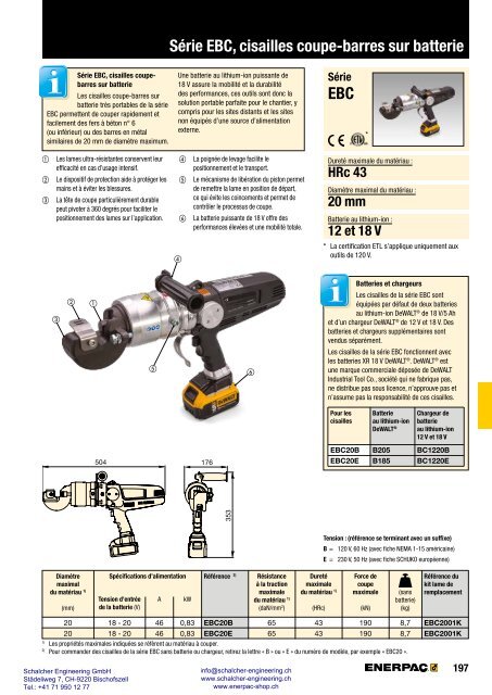 Enerpac Outillages Industriels - Catalogue Français - Schalcher Engineering GmbH