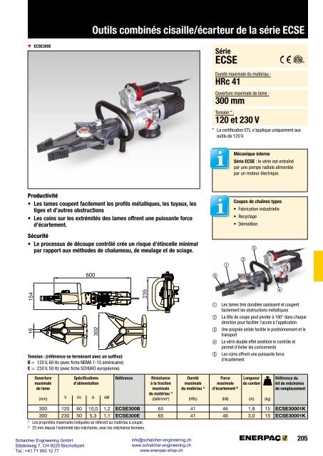 Enerpac Outillages Industriels - Catalogue Français - Schalcher Engineering GmbH