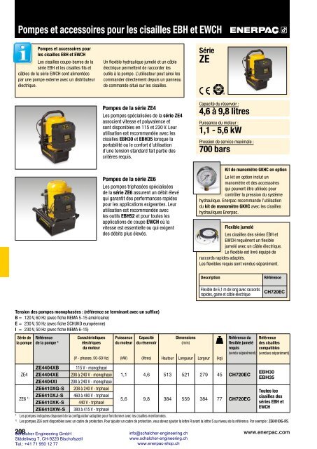 Enerpac Outillages Industriels - Catalogue Français - Schalcher Engineering GmbH