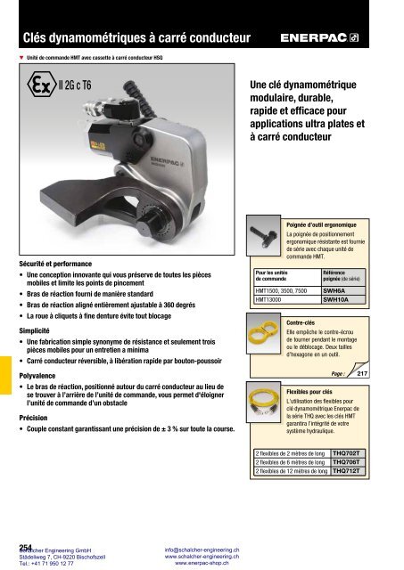 Enerpac Outillages Industriels - Catalogue Français - Schalcher Engineering GmbH