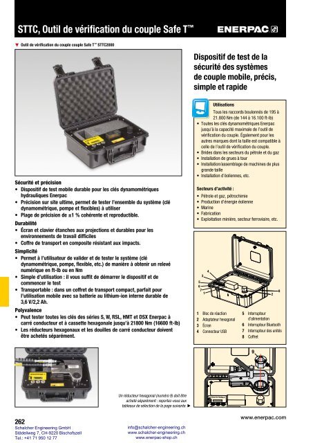 Enerpac Outillages Industriels - Catalogue Français - Schalcher Engineering GmbH