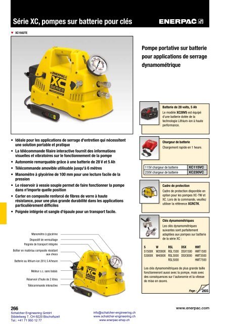 Enerpac Outillages Industriels - Catalogue Français - Schalcher Engineering GmbH