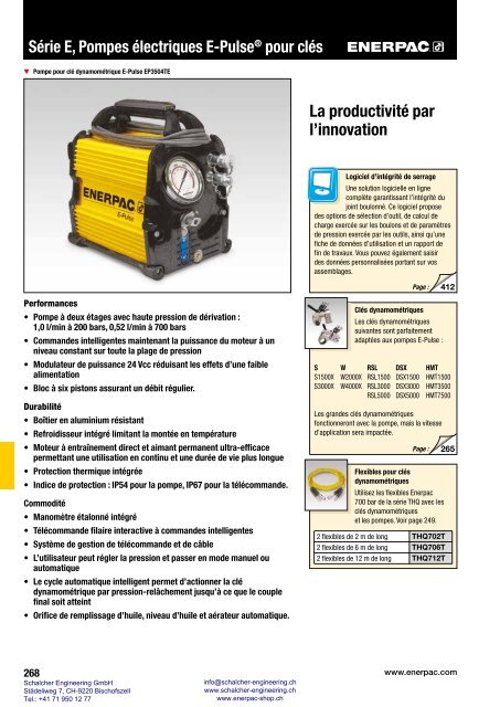 Enerpac Outillages Industriels - Catalogue Français - Schalcher Engineering GmbH