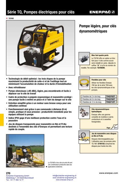 Enerpac Outillages Industriels - Catalogue Français - Schalcher Engineering GmbH