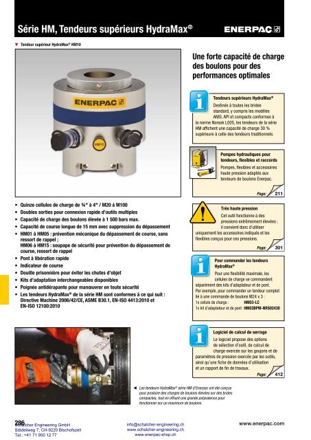 Enerpac Outillages Industriels - Catalogue Français - Schalcher Engineering GmbH