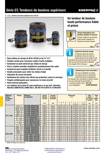 Enerpac Outillages Industriels - Catalogue Français - Schalcher Engineering GmbH