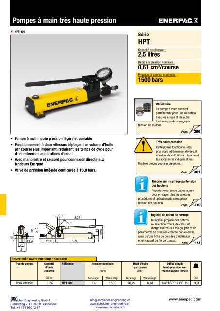 Enerpac Outillages Industriels - Catalogue Français - Schalcher Engineering GmbH