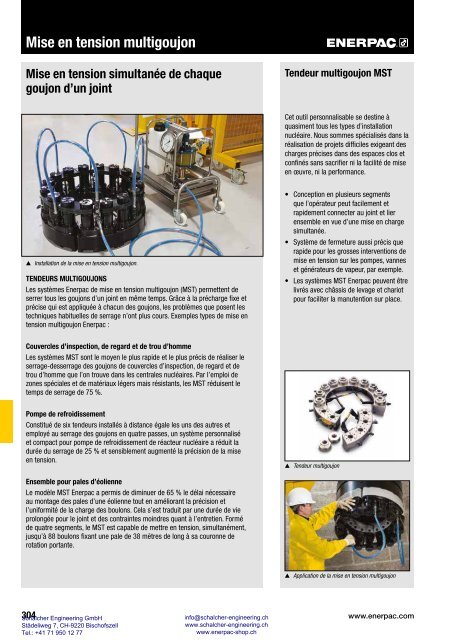 Enerpac Outillages Industriels - Catalogue Français - Schalcher Engineering GmbH