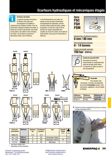 Enerpac Outillages Industriels - Catalogue Français - Schalcher Engineering GmbH