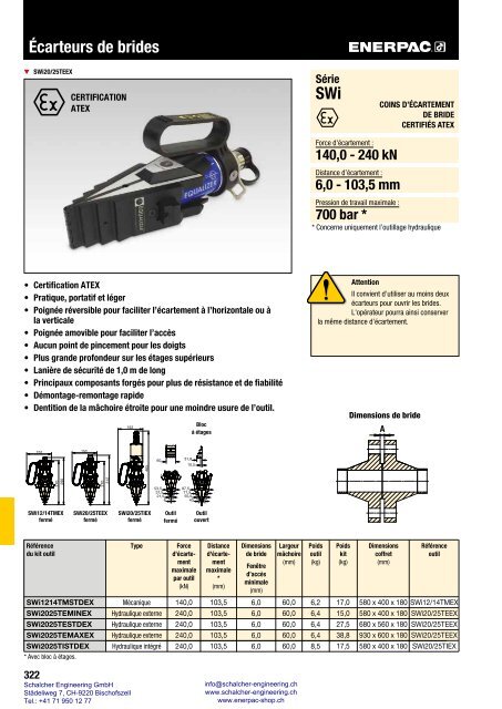 Enerpac Outillages Industriels - Catalogue Français - Schalcher Engineering GmbH