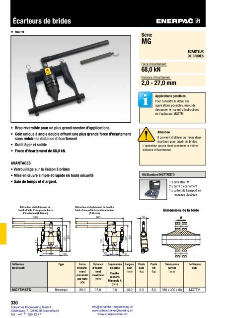 Enerpac Outillages Industriels - Catalogue Français - Schalcher Engineering GmbH