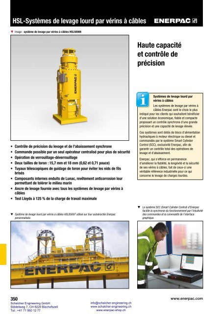 Enerpac Outillages Industriels - Catalogue Français - Schalcher Engineering GmbH