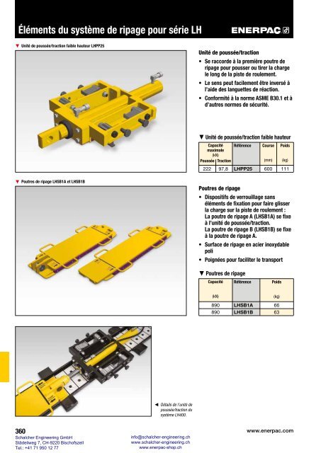 Enerpac Outillages Industriels - Catalogue Français - Schalcher Engineering GmbH