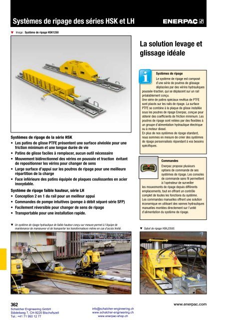 Enerpac Outillages Industriels - Catalogue Français - Schalcher Engineering GmbH