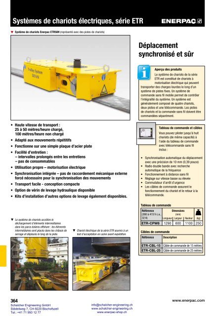 Enerpac Outillages Industriels - Catalogue Français - Schalcher Engineering GmbH