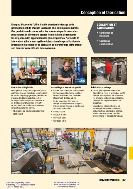 Enerpac Outillages Industriels - Catalogue Français - Schalcher Engineering GmbH