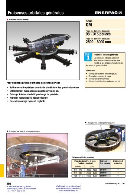 Enerpac Outillages Industriels - Catalogue Français - Schalcher Engineering GmbH