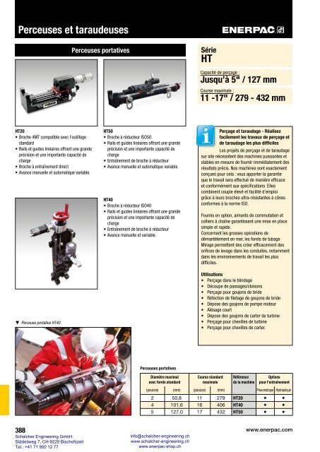 Enerpac Outillages Industriels - Catalogue Français - Schalcher Engineering GmbH