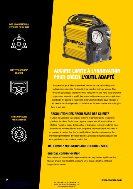 Enerpac Outillages Industriels - Catalogue Français - Schalcher Engineering GmbH