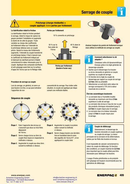 Enerpac Outillages Industriels - Catalogue Français - Schalcher Engineering GmbH