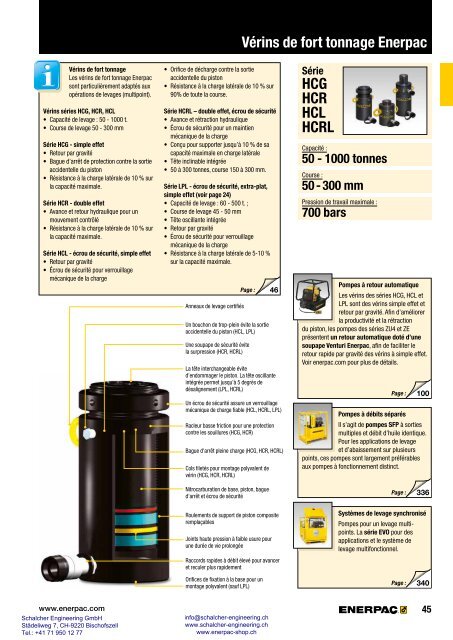 Enerpac Outillages Industriels - Catalogue Français - Schalcher Engineering GmbH